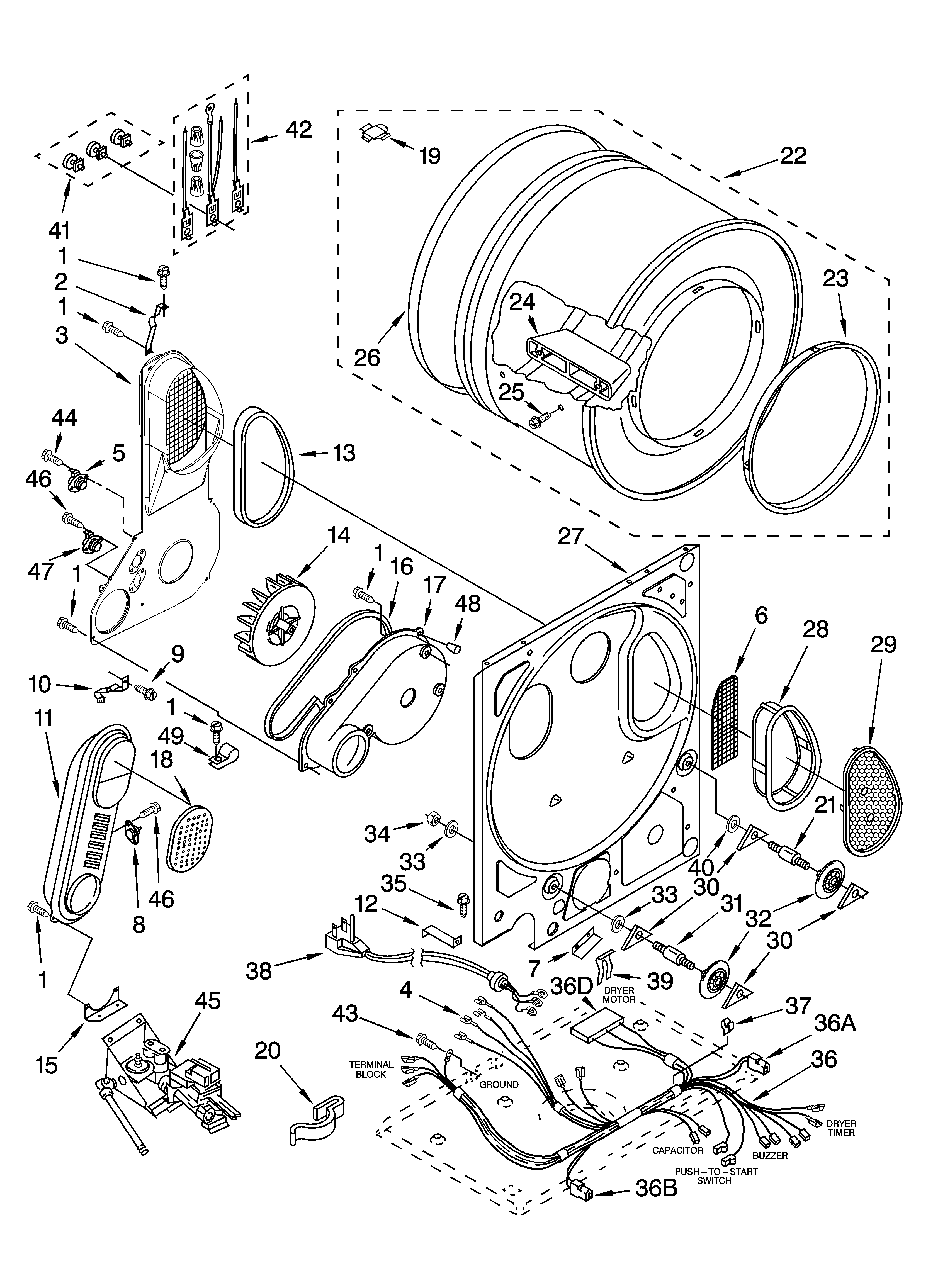 Dryer bulkhead parts