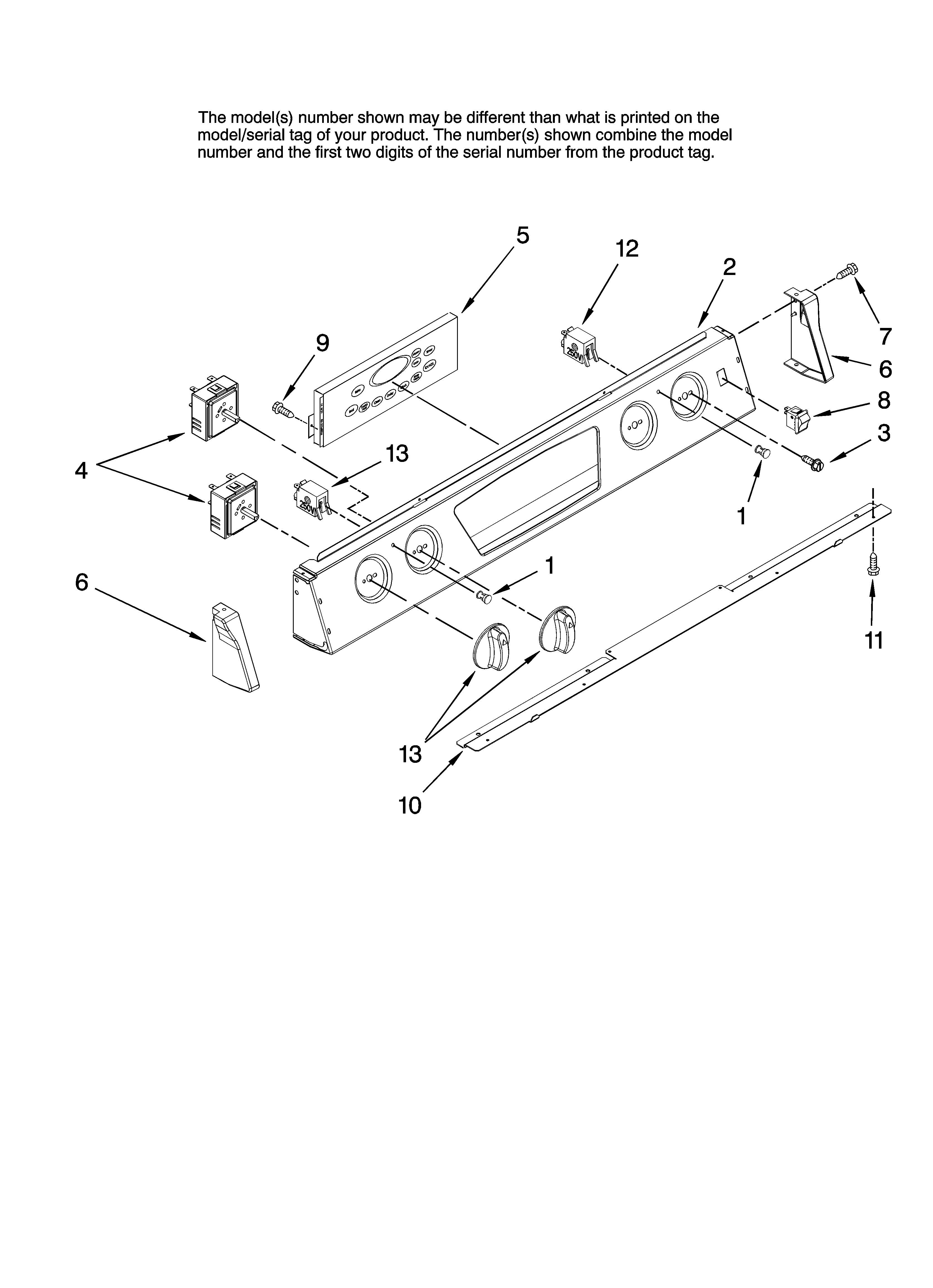 Control panel parts