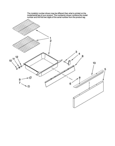 Drawer and rack parts