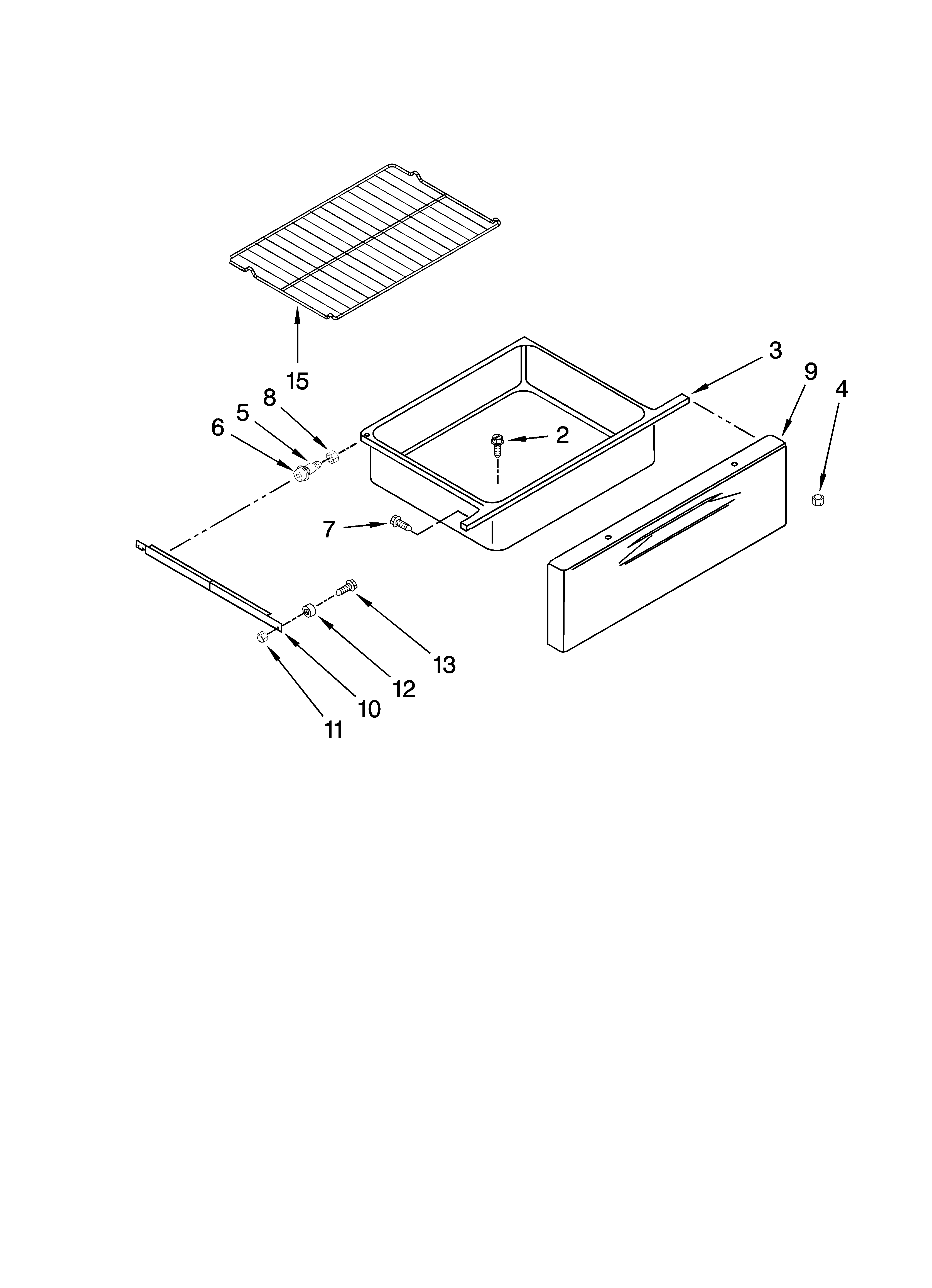 Drawer and rack parts