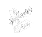 Amana AFI2538AEW3 motor and ice container parts diagram