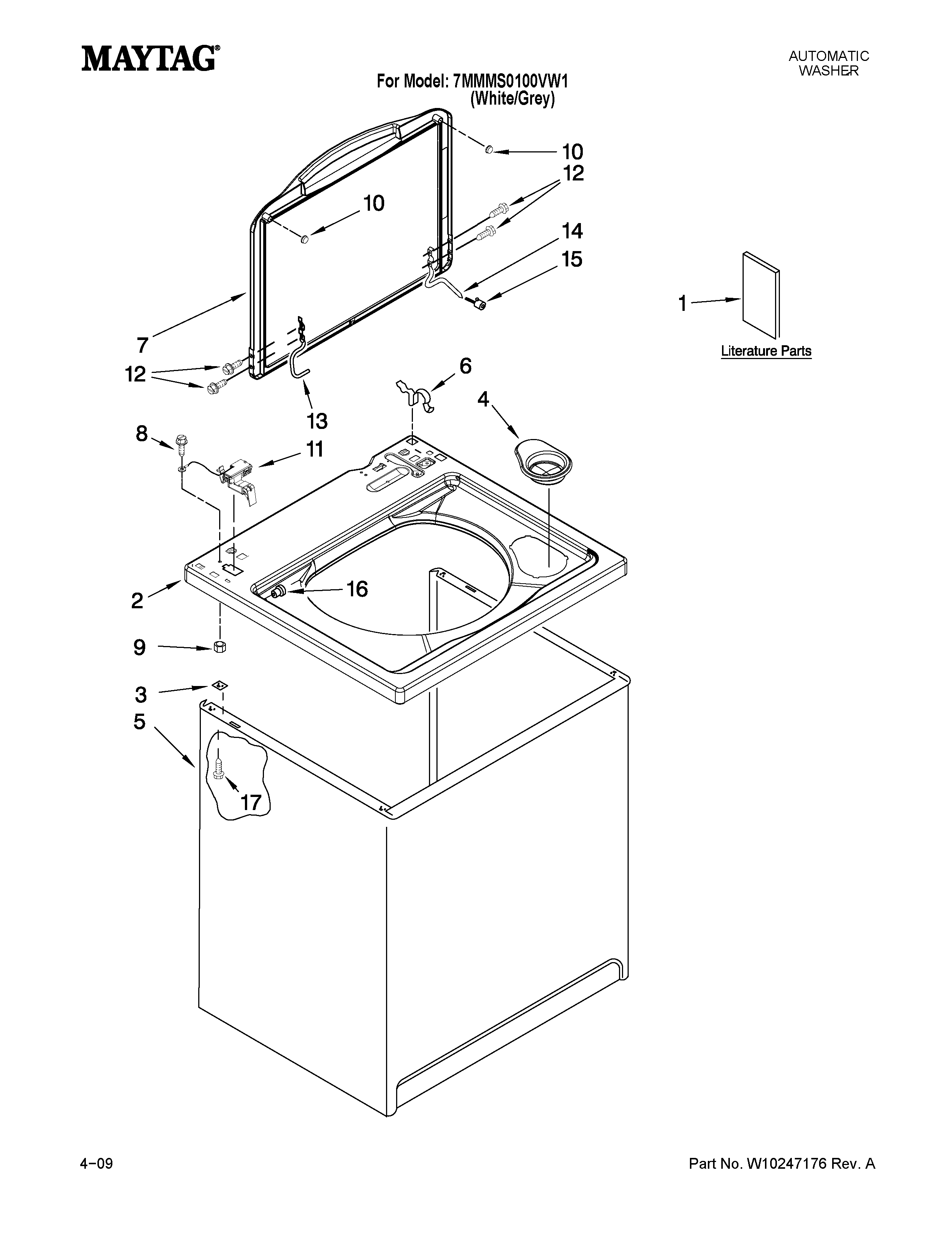 Top and cabinet parts