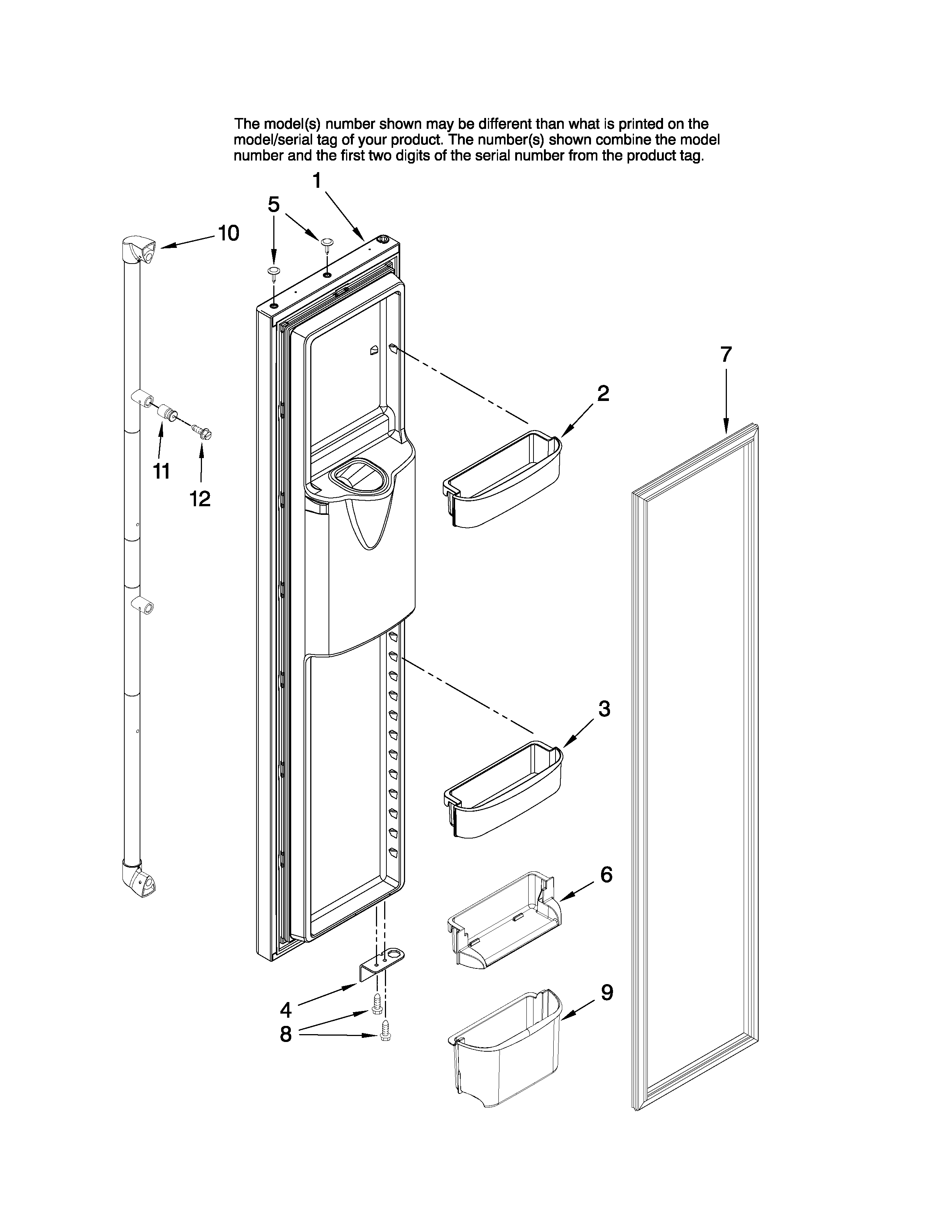 Freezer door parts
