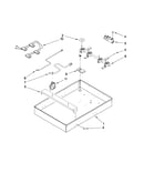 Burner box, gas valves, and switches