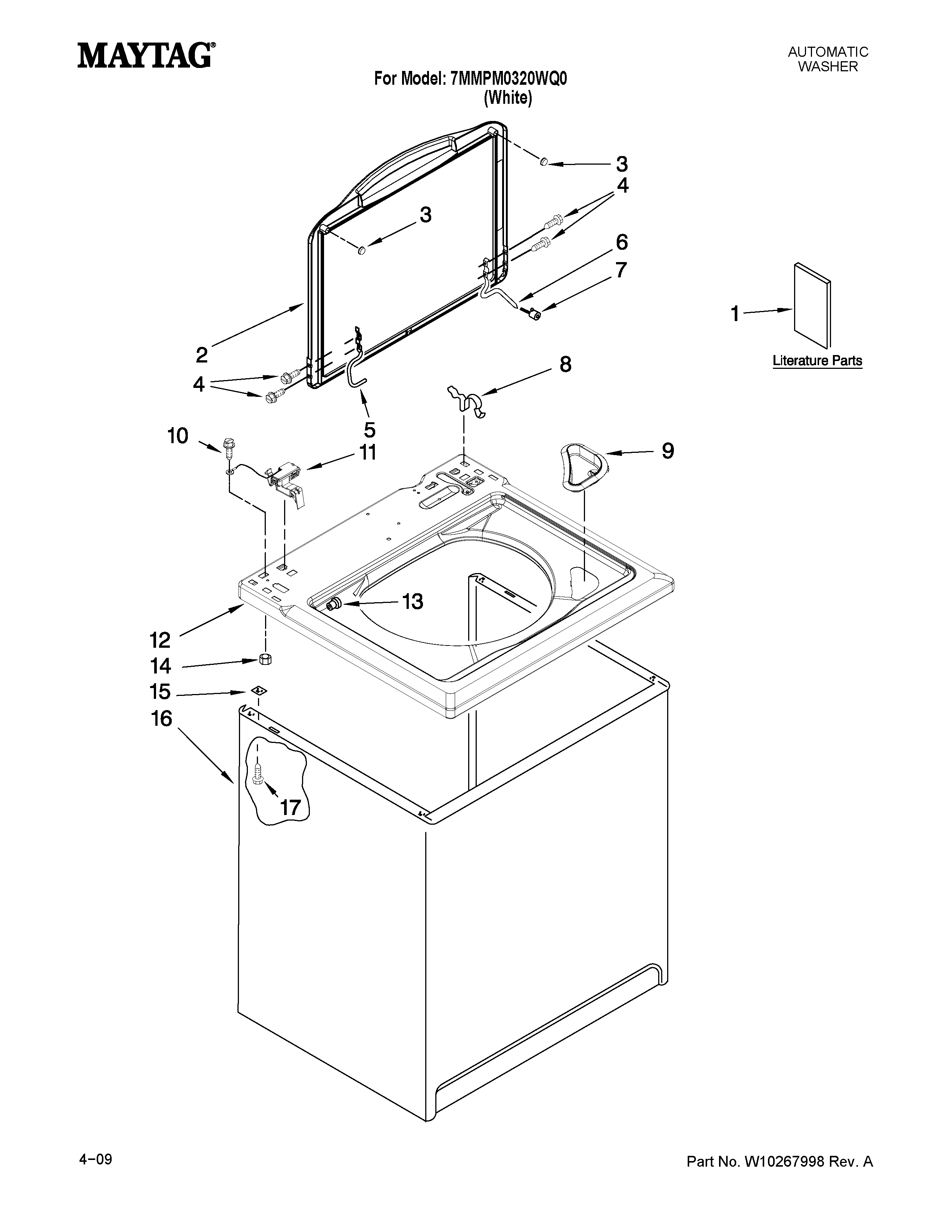 TOP AND CABINET PARTS