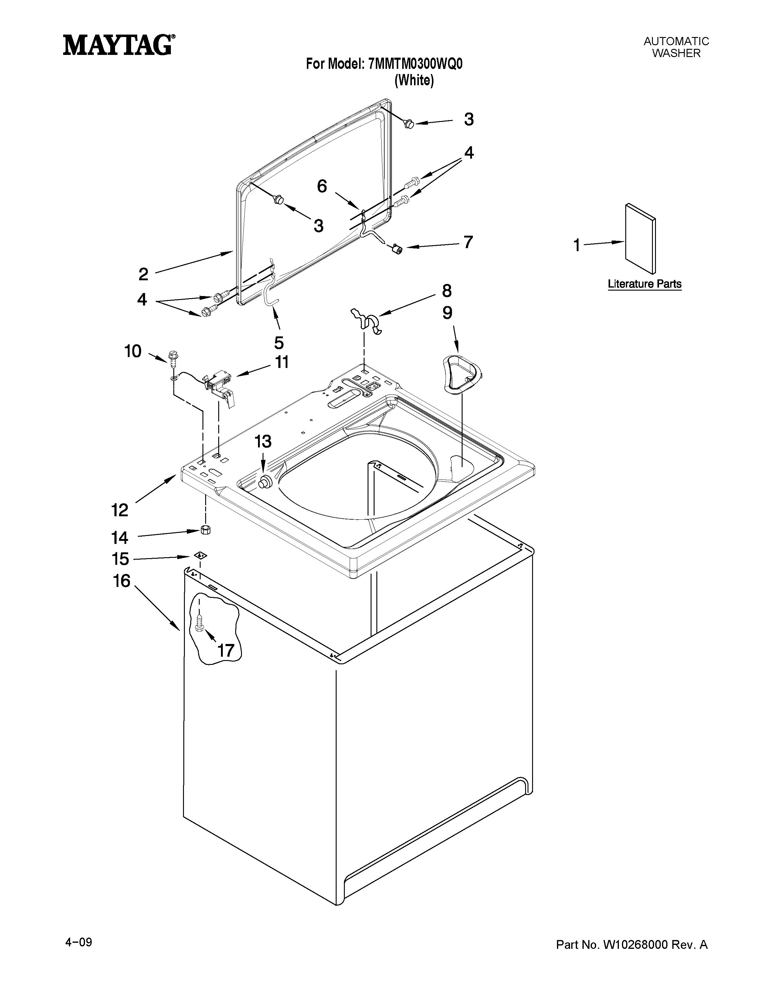 Top and cabinet parts