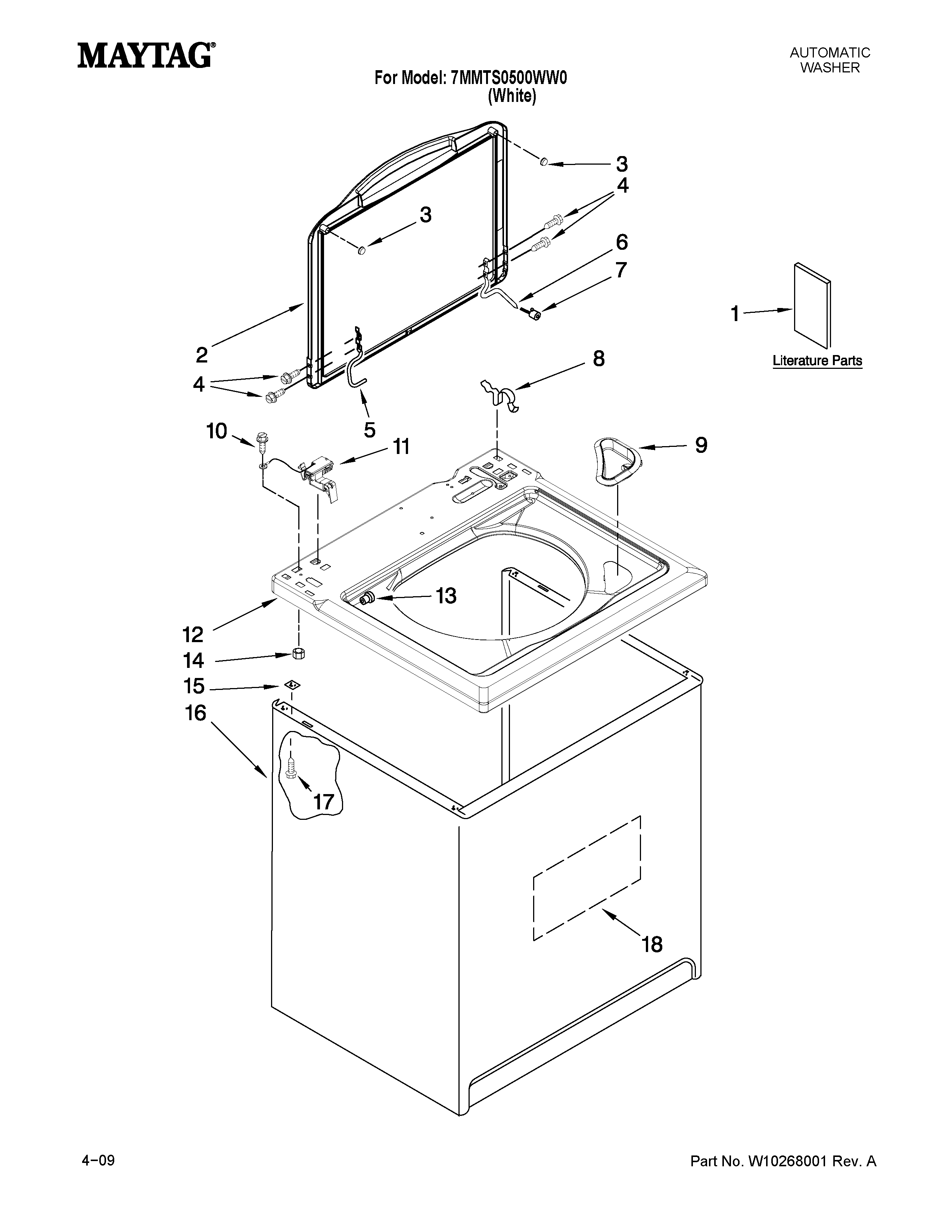 TOP AND CABINET PARTS