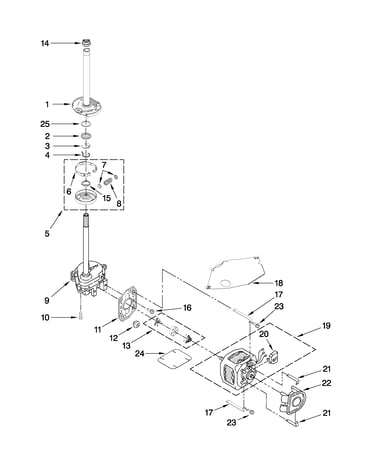 Brake, clutch, gearcase, motor and pump parts