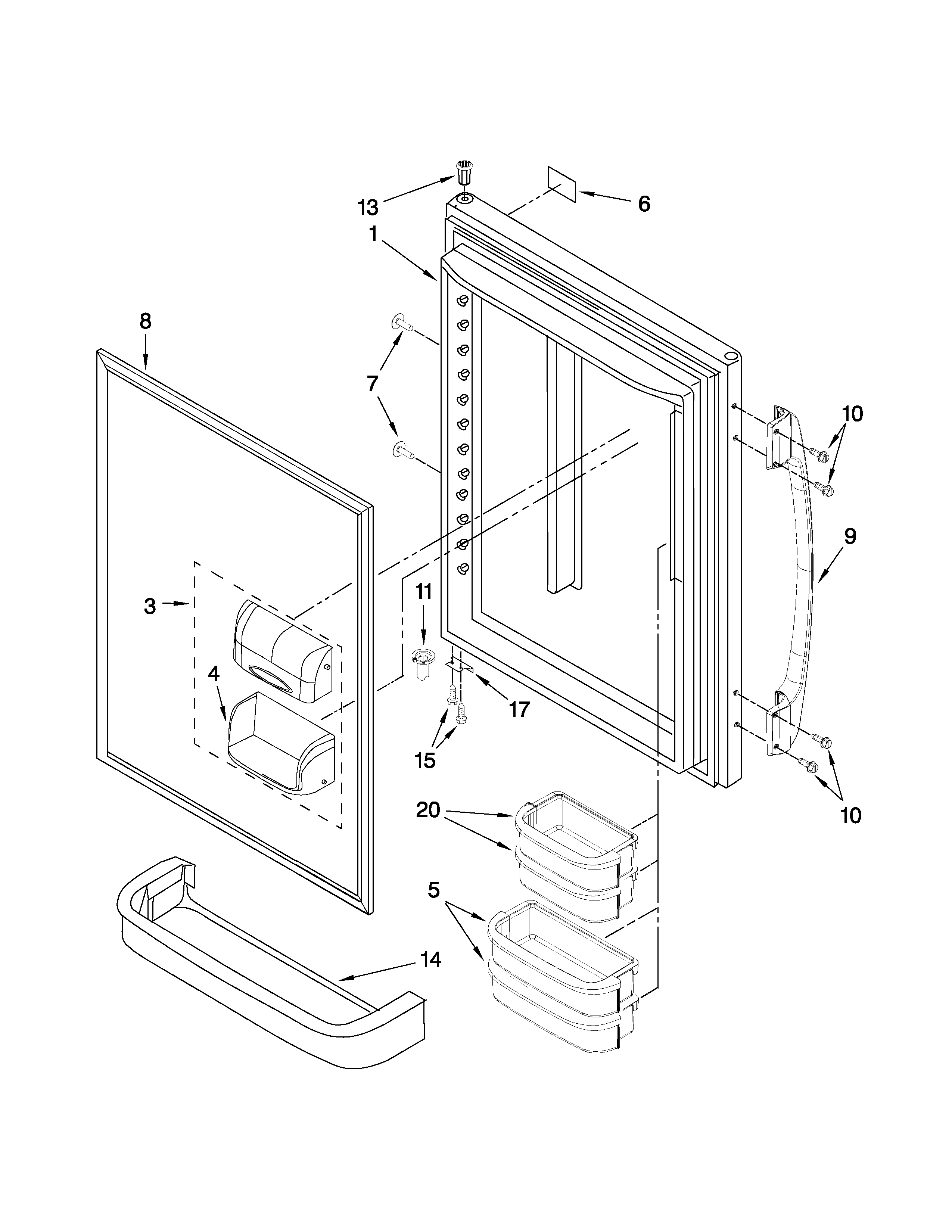 Refrigerator door parts