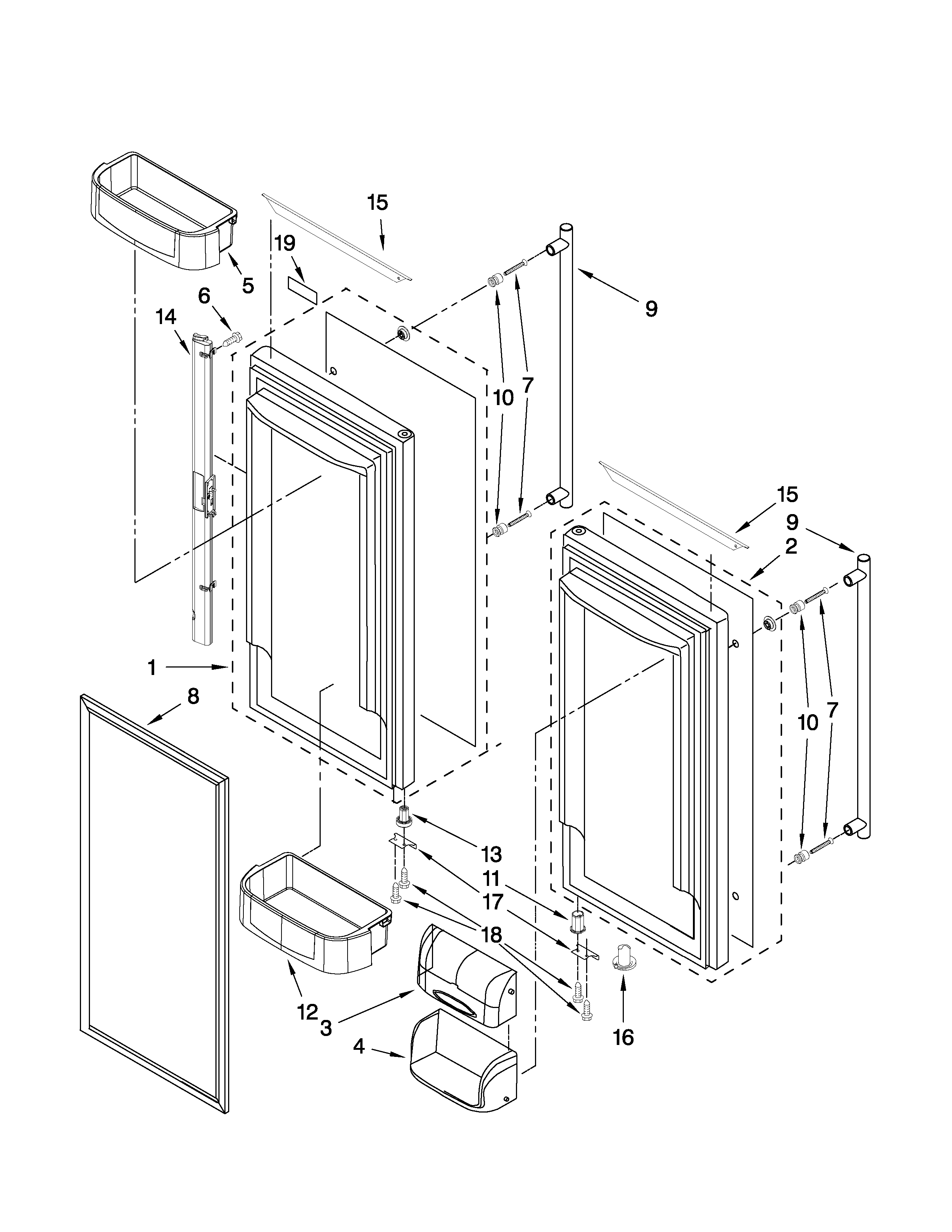 Refrigerator door parts