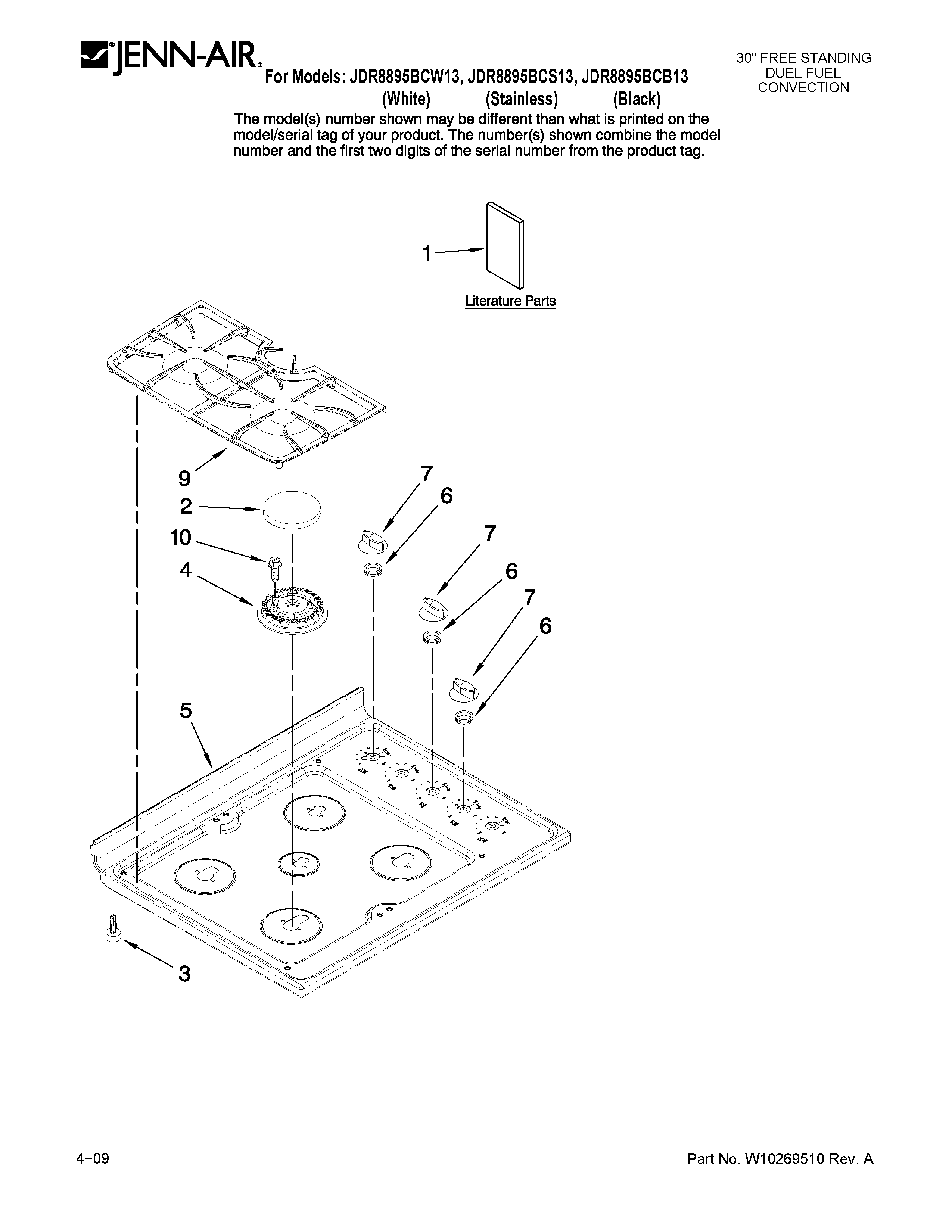 Cooktop parts
