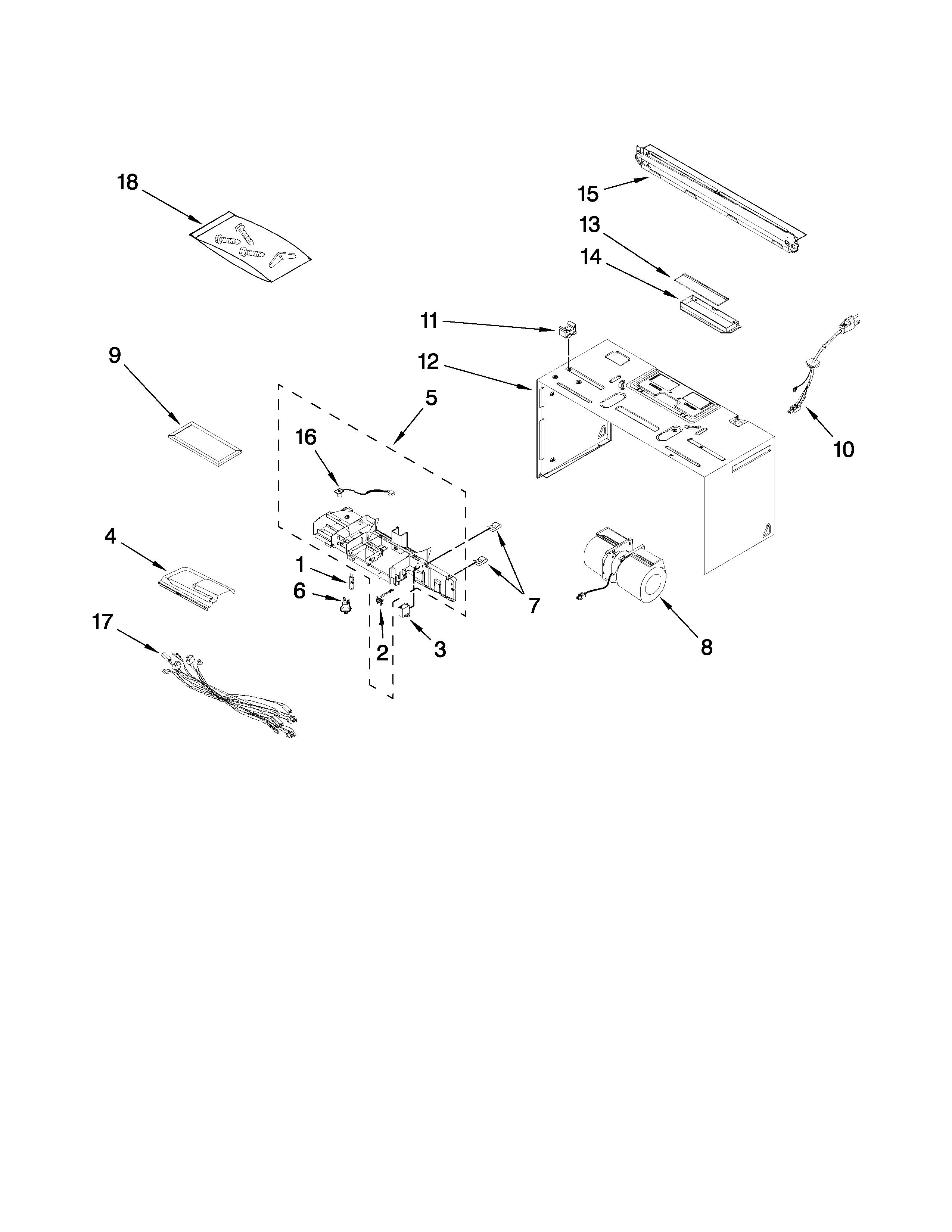 Cabinet and air flow parts
