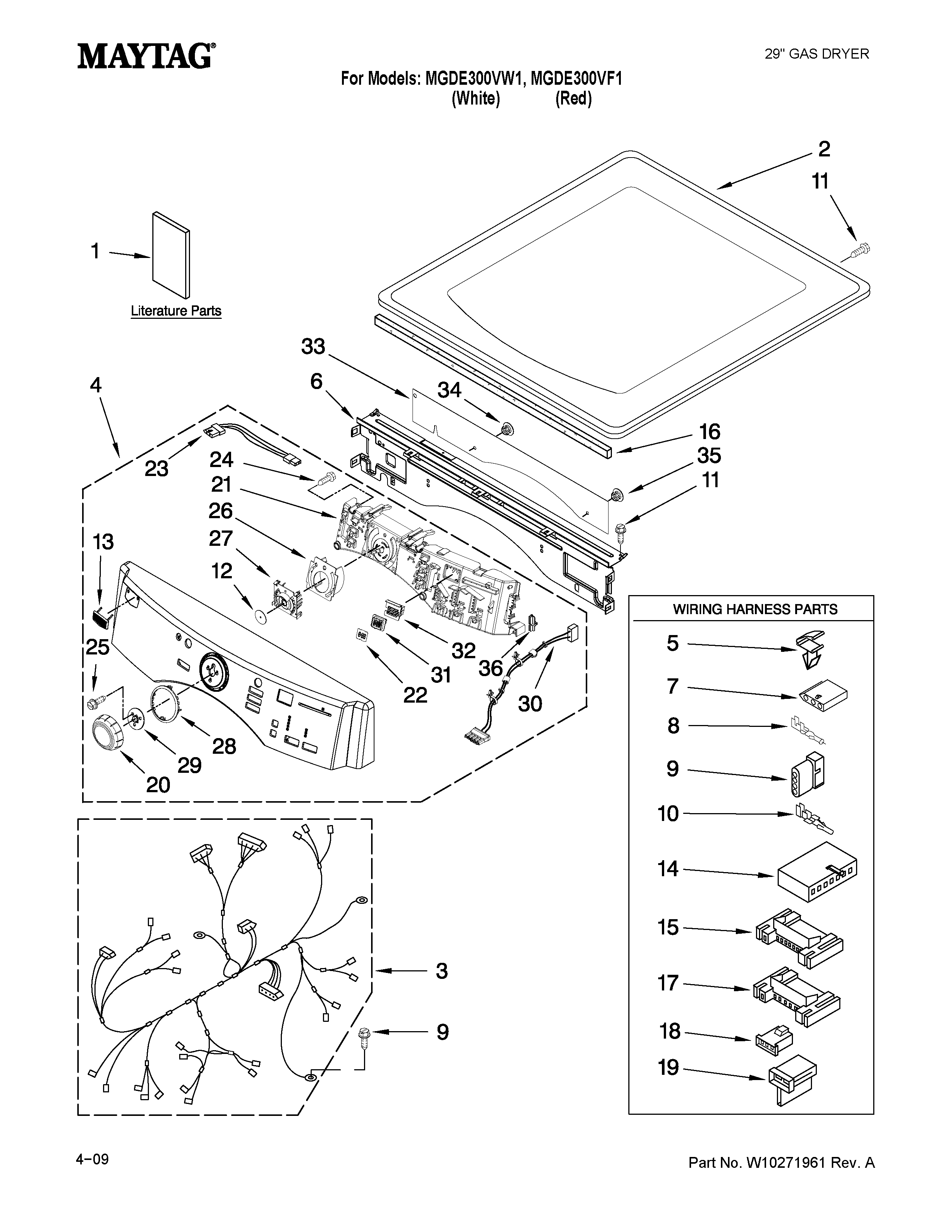 Top and console parts