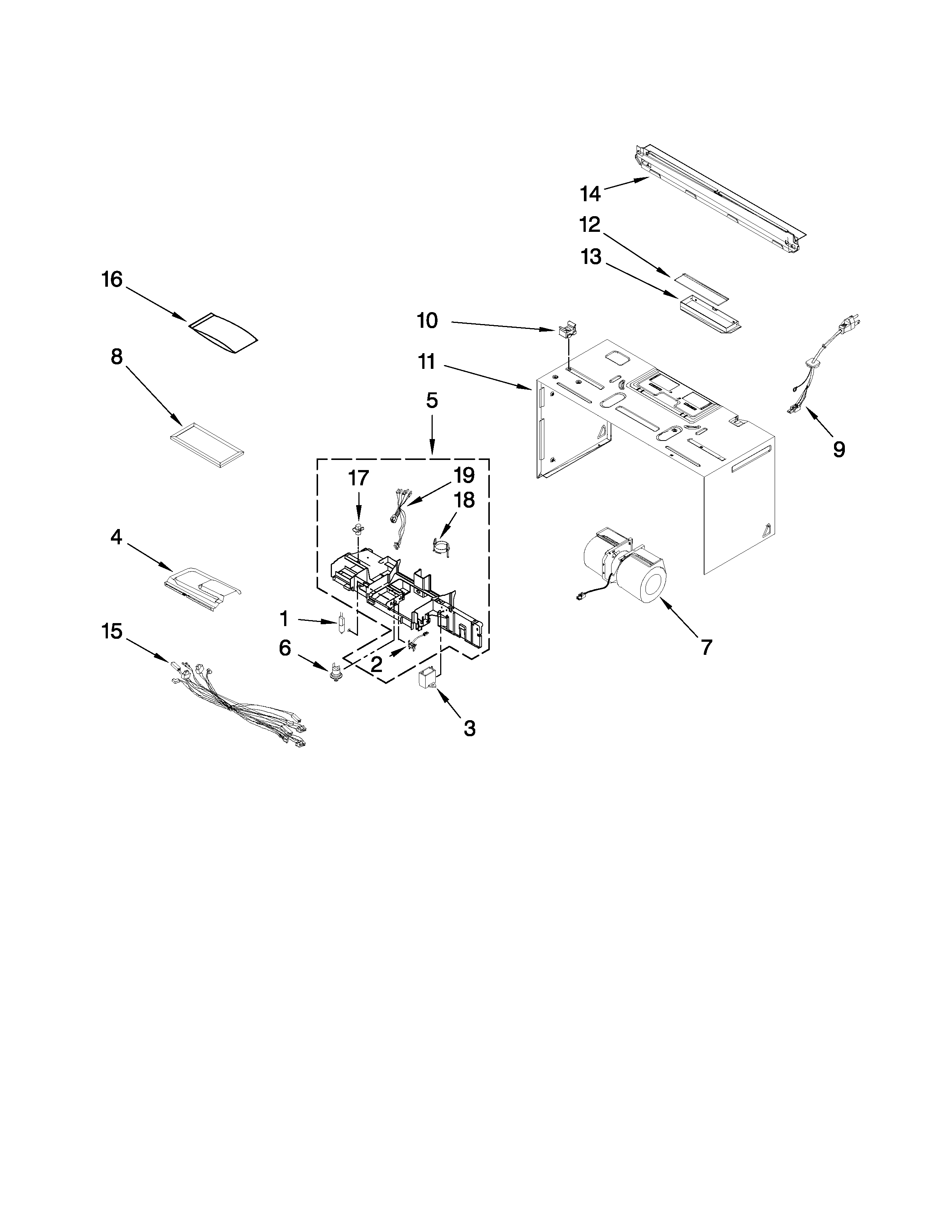 Cabinet and air flow parts
