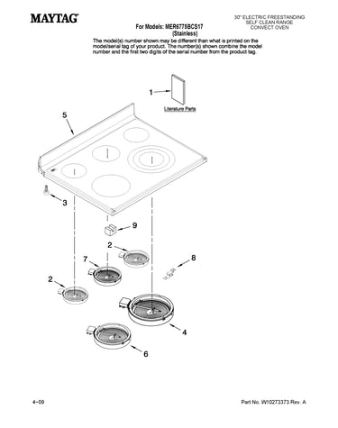 Cooktop parts