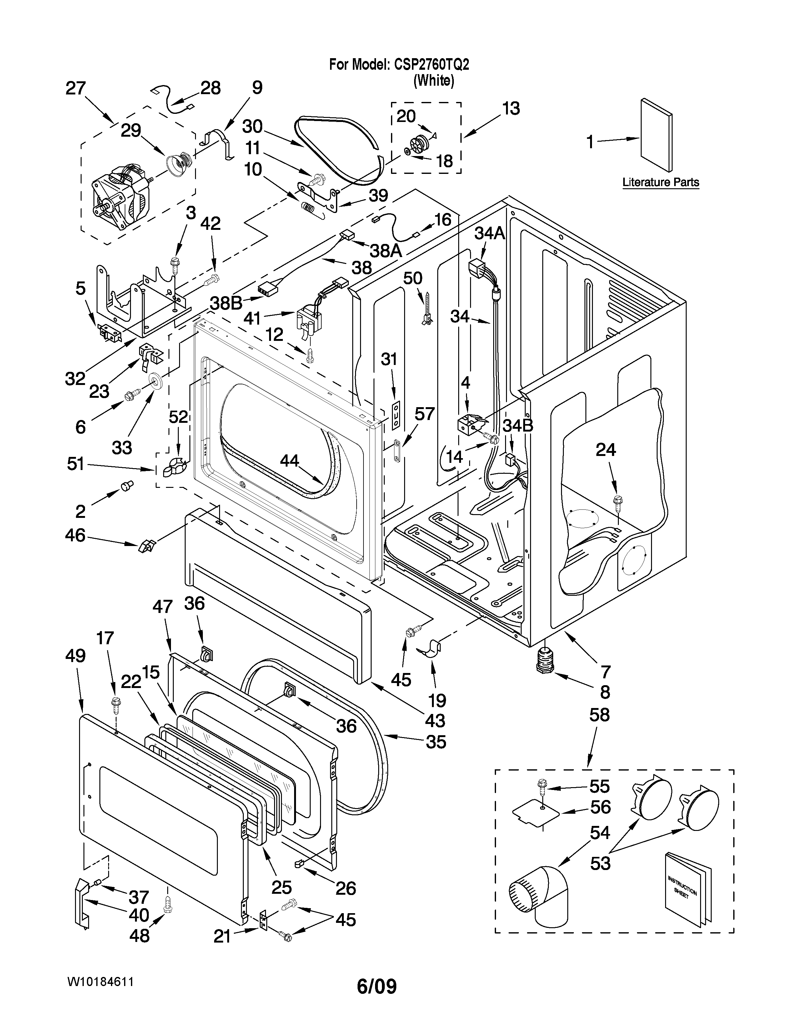 Lower cabinet and front panel parts