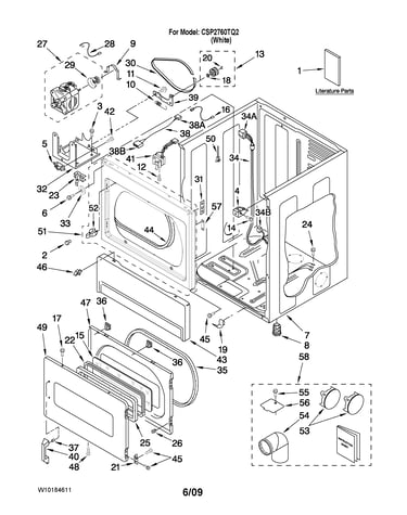 Lower cabinet and front panel parts