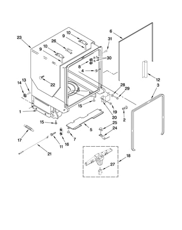 Tub and frame parts