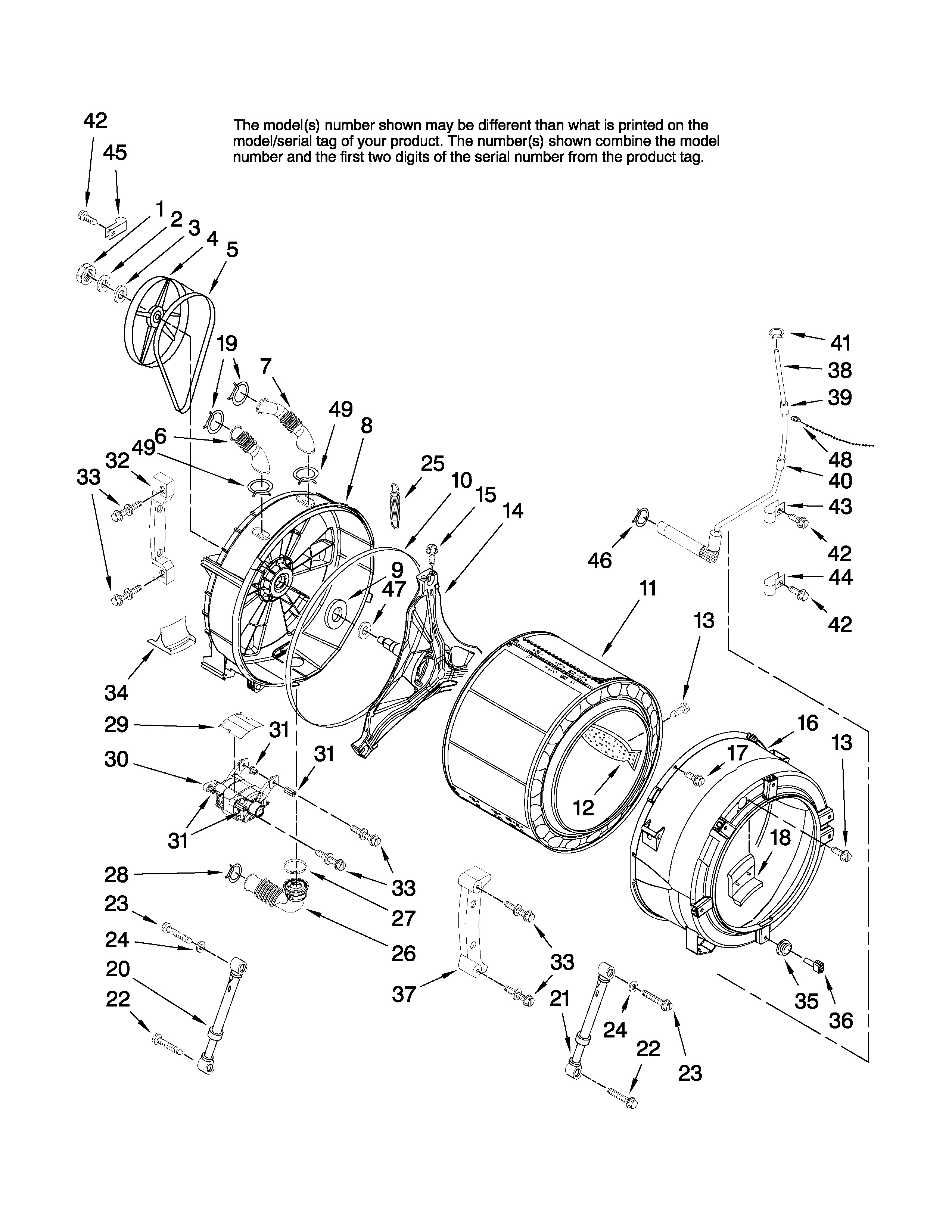Tub and basket parts