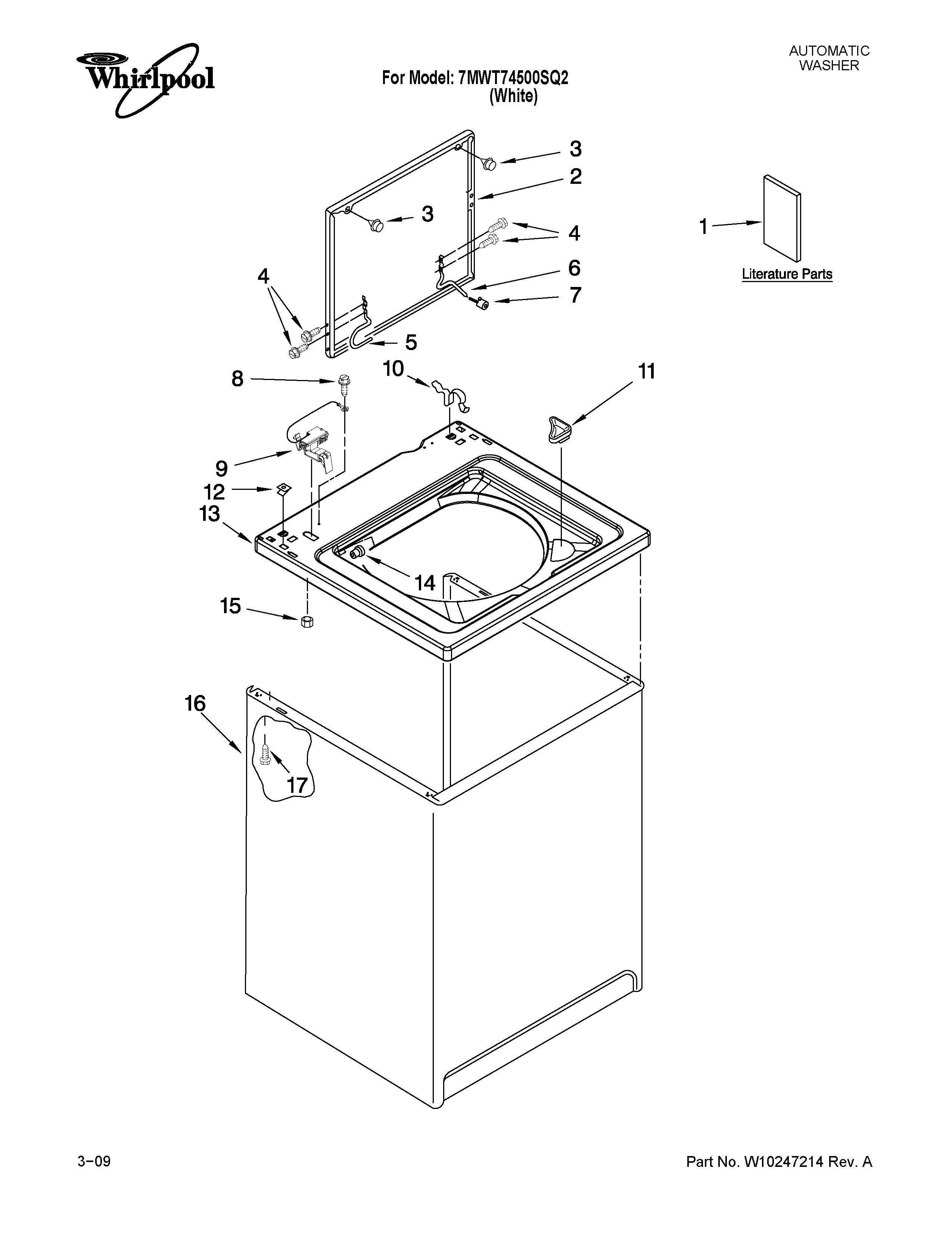 TOP AND CABINET PARTS