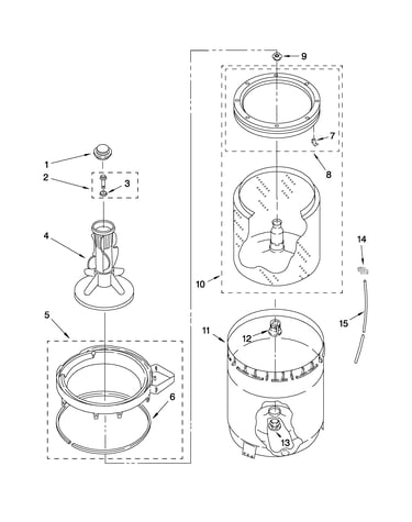 Agitator, basket and tub parts