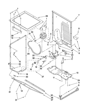Dryer cabinet and motor parts