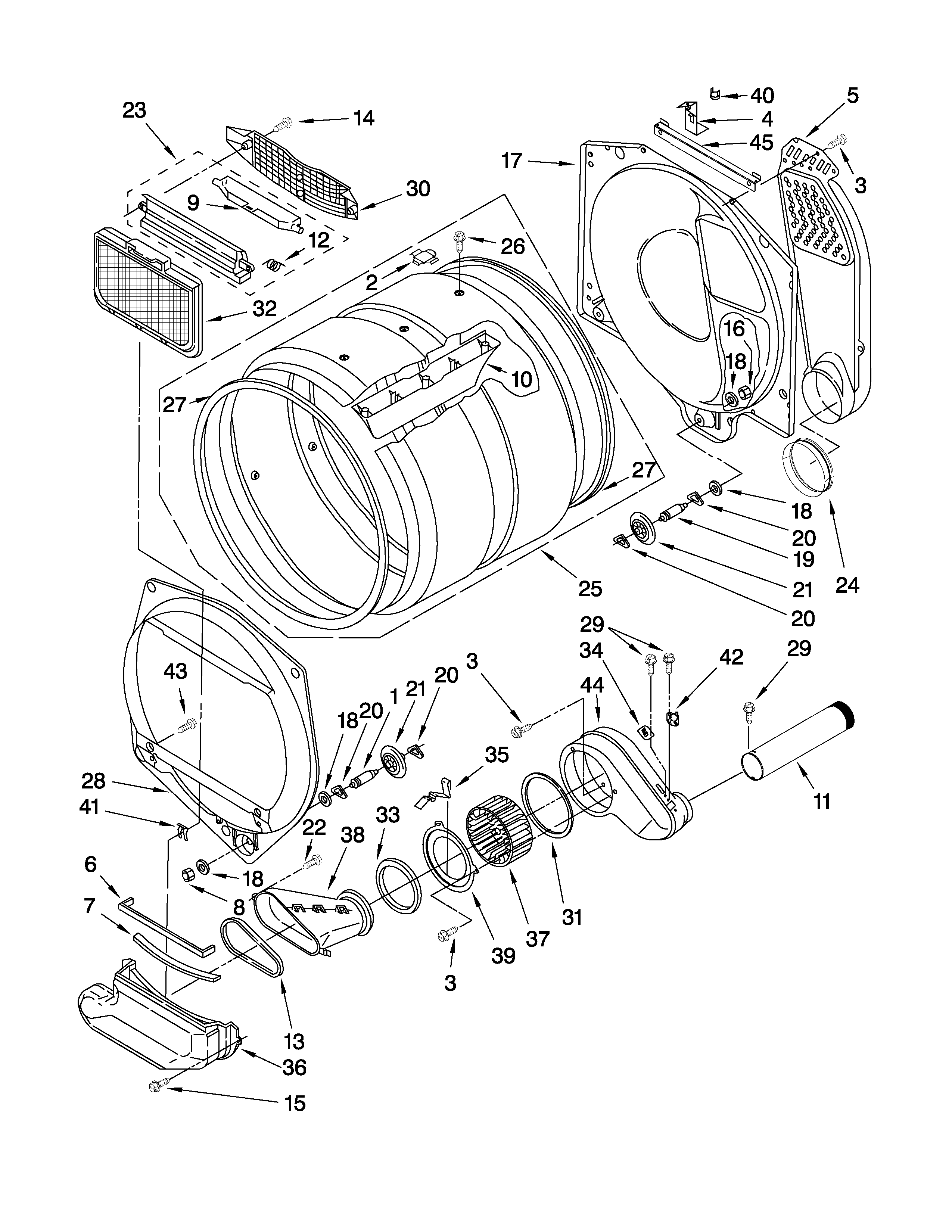 Dryer bulkhead parts