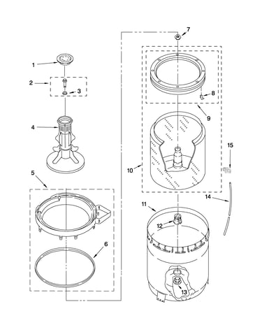 Agitator, basket and tub parts