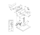 Whirlpool WED5510VQ1 top and console parts diagram