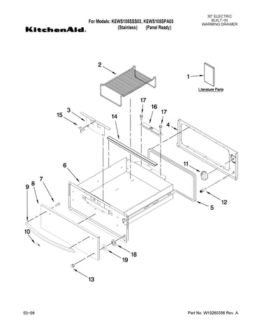 Control, door and drawer parts