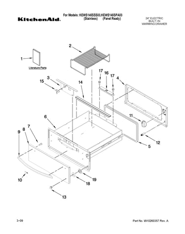 Control, door and drawer parts