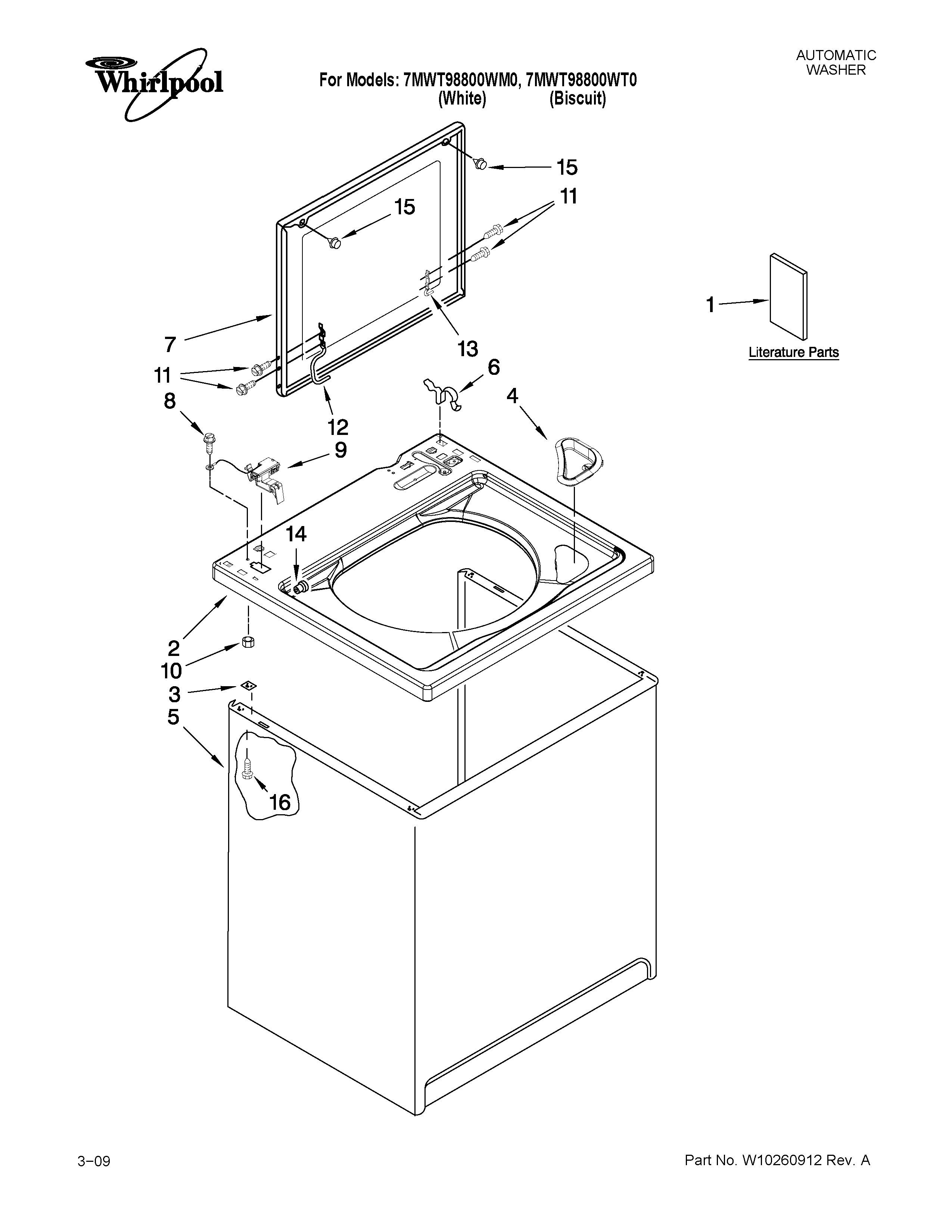 Top and cabinet parts