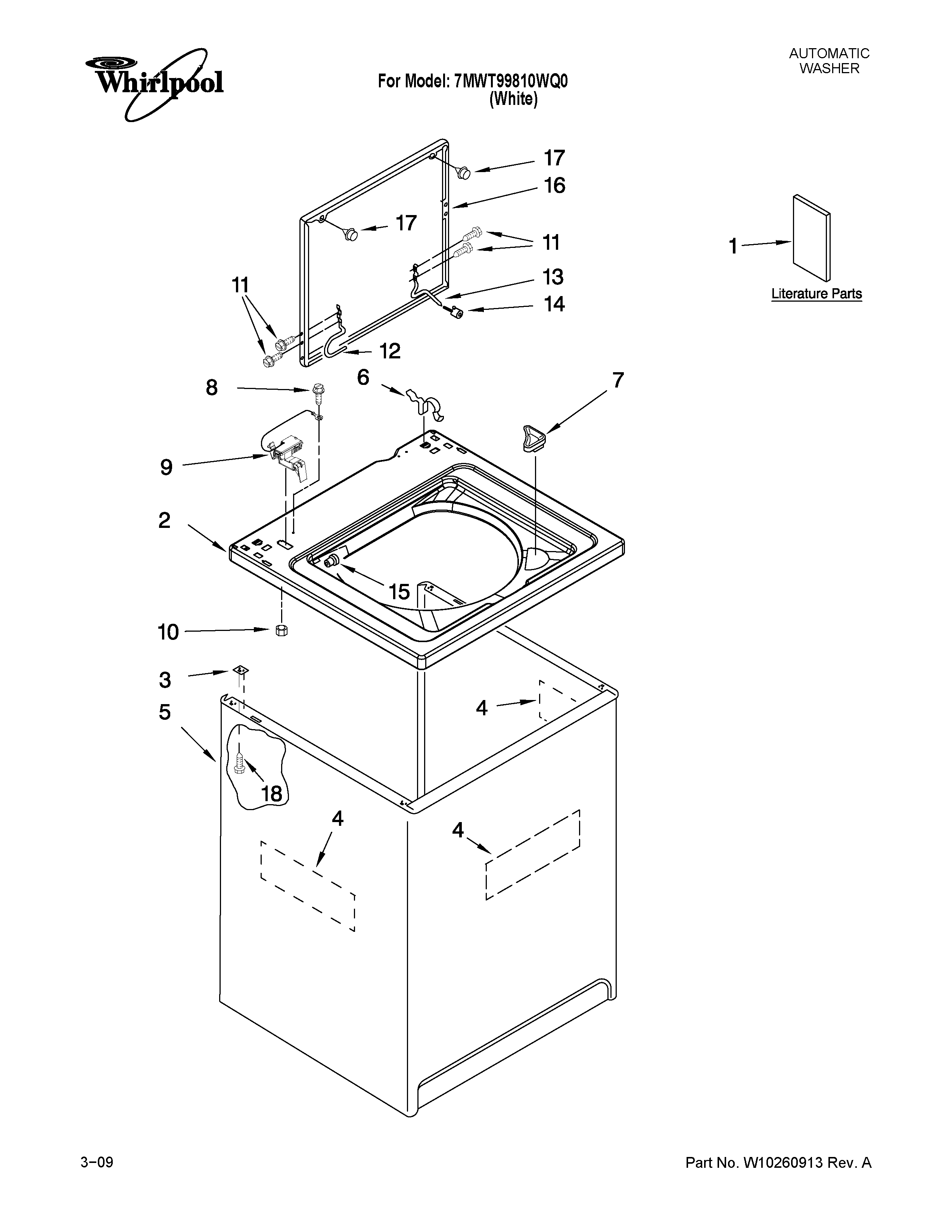 TOP AND CABINET PARTS