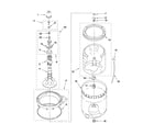 Whirlpool 7MWT98840WW1 agitator, basket and tub parts diagram