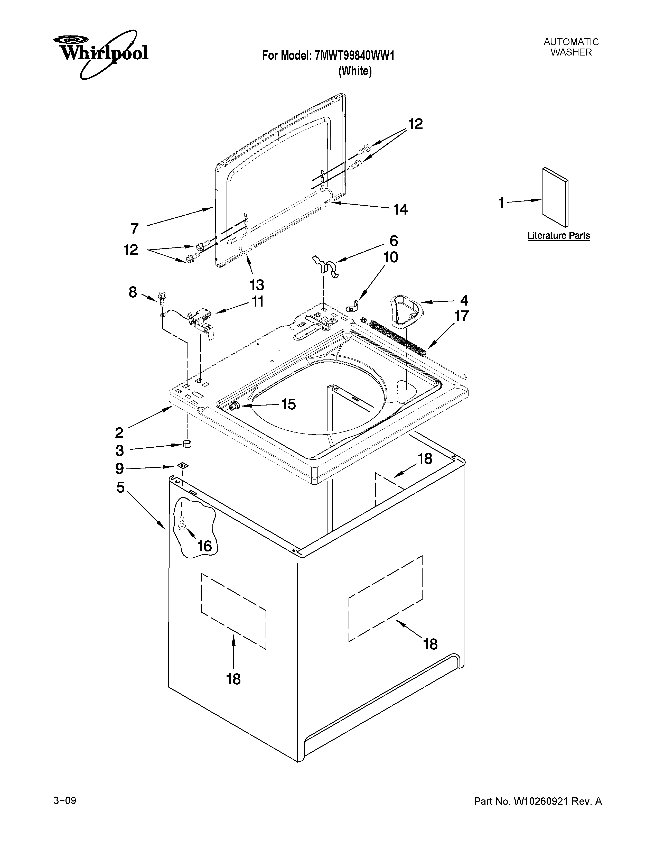 Top and cabinet parts