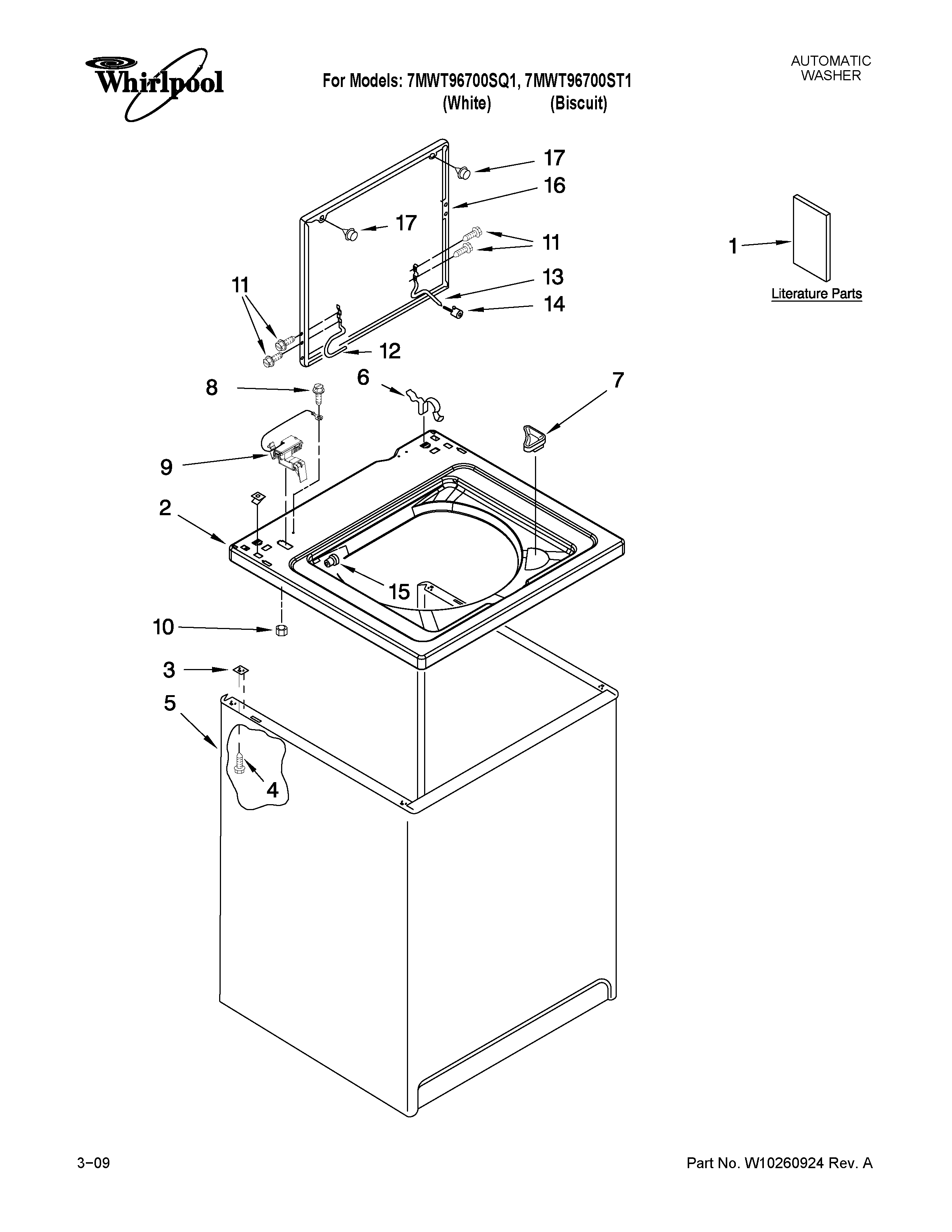 TOP AND CABINET PARTS