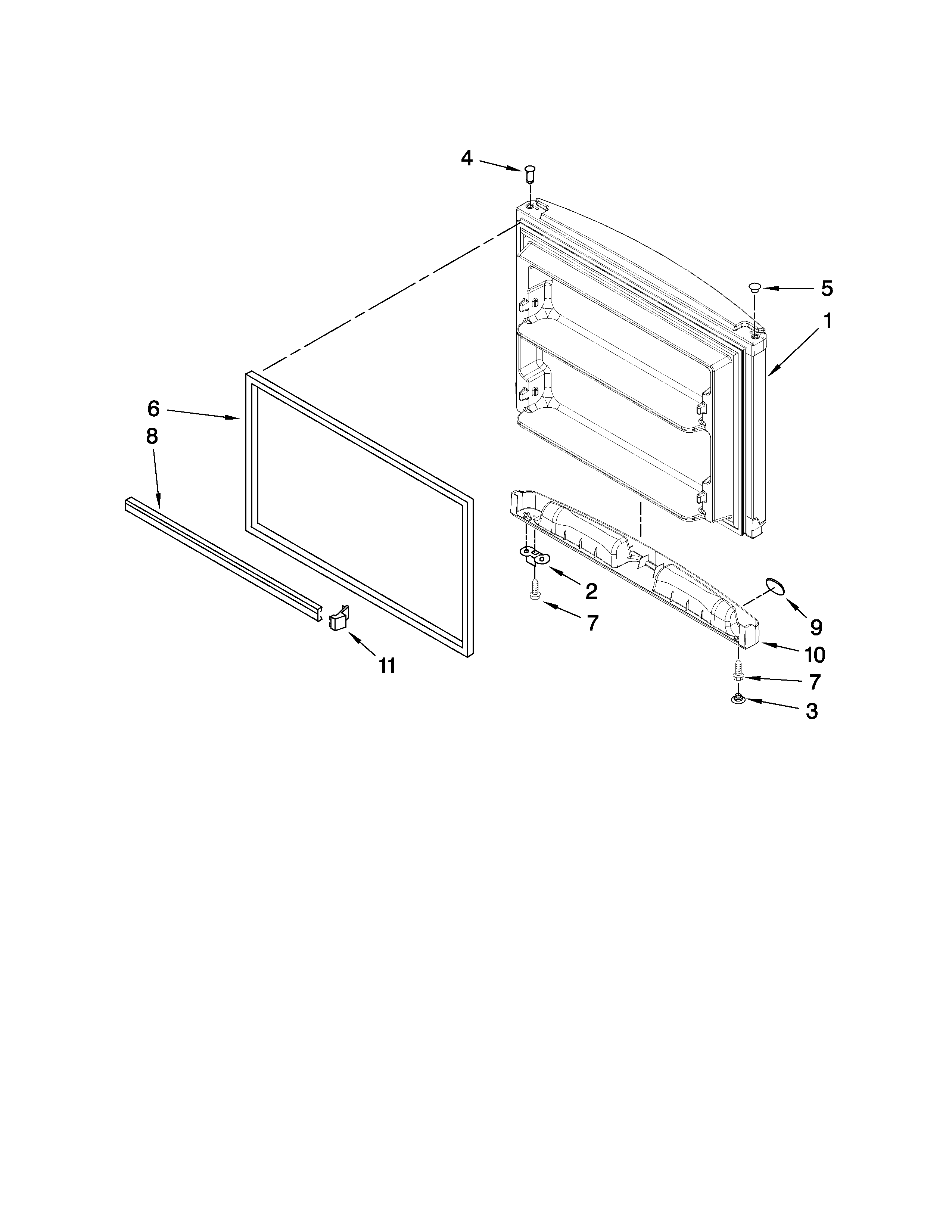 Freezer door parts