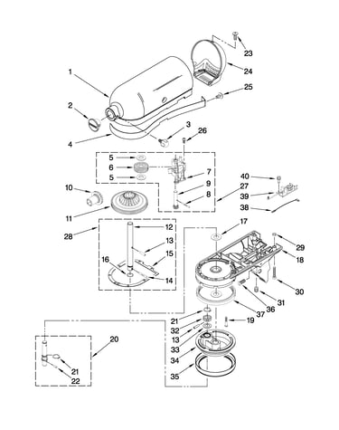 Case, gearing and planetary unit