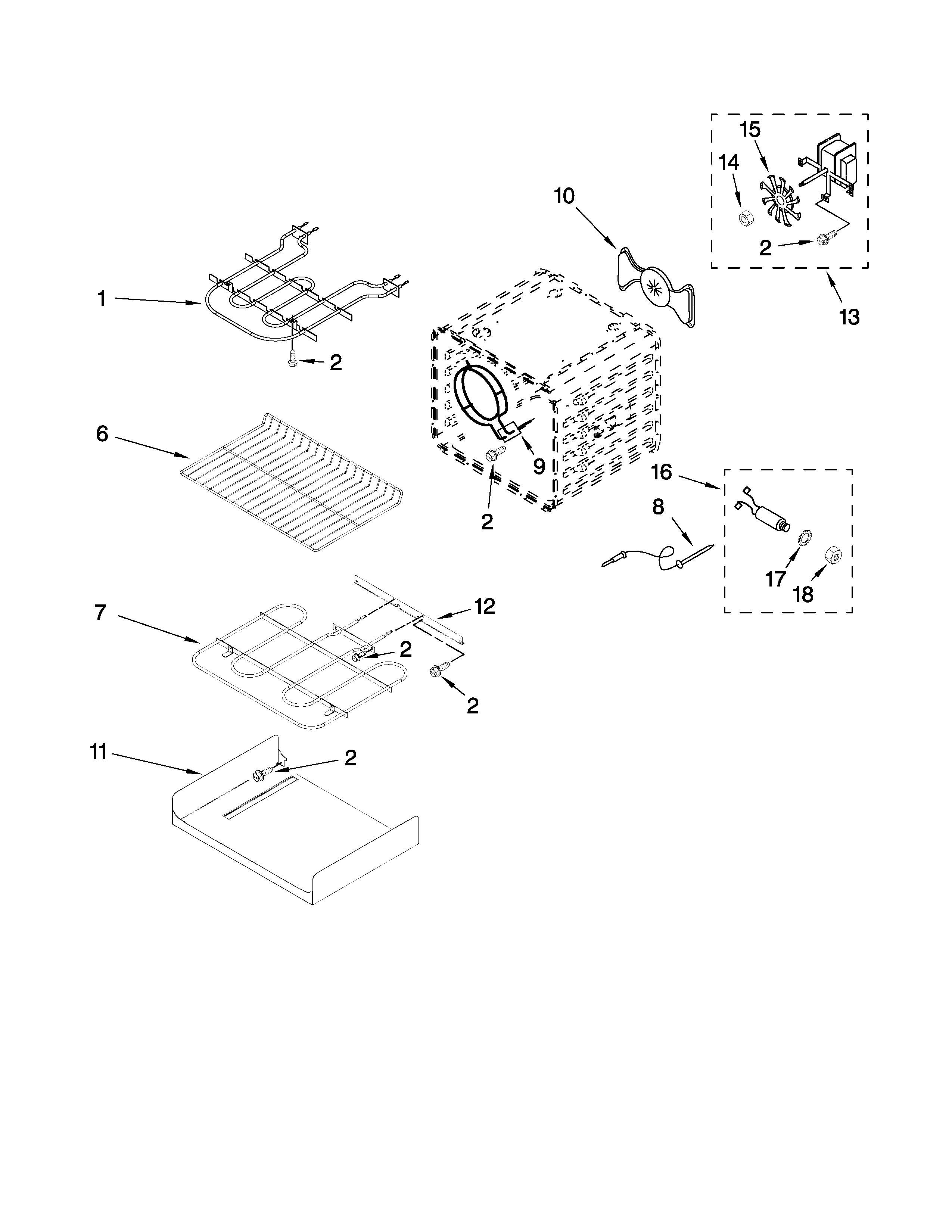 Internal oven parts
