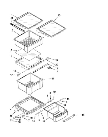Refrigerator shelf parts