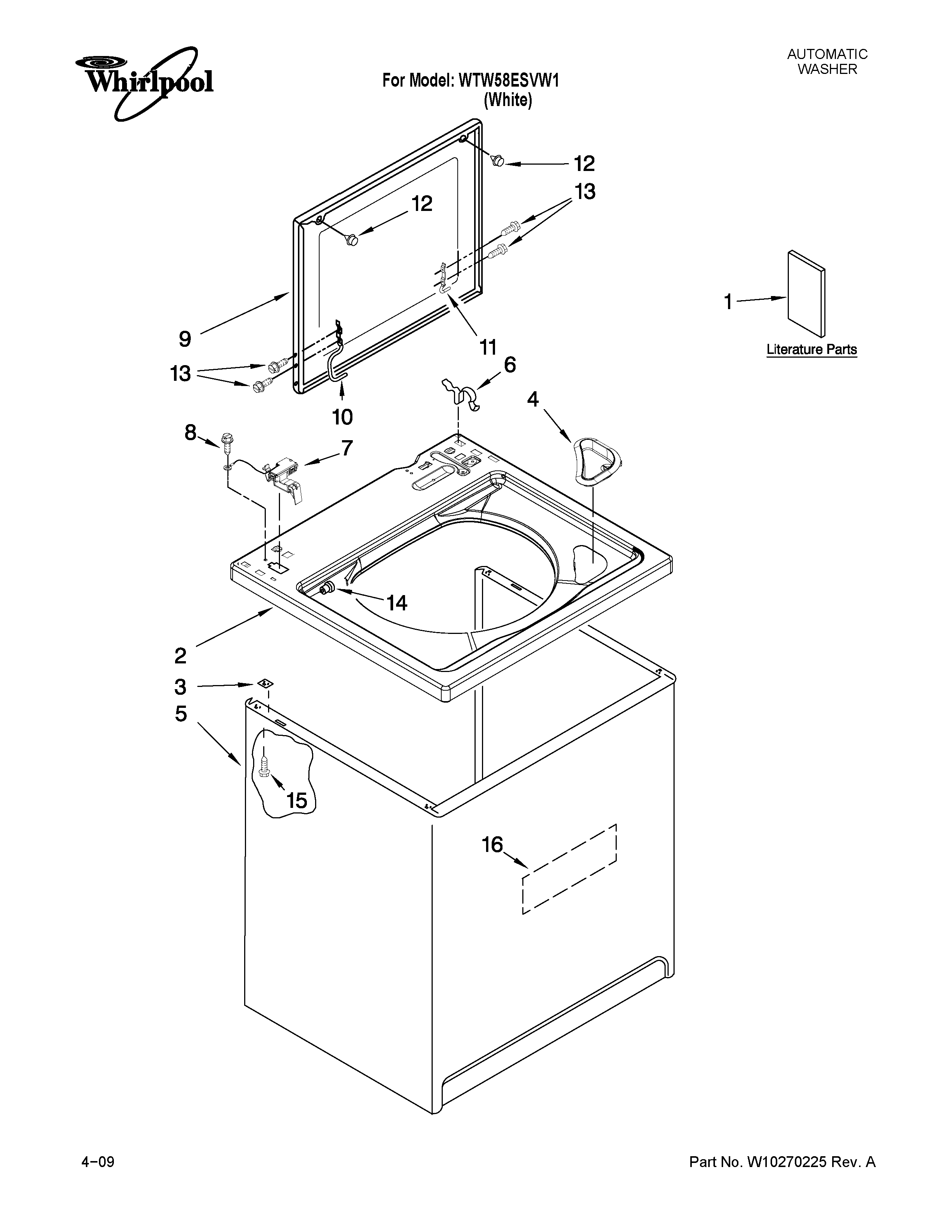 TOP AND CABINET PARTS