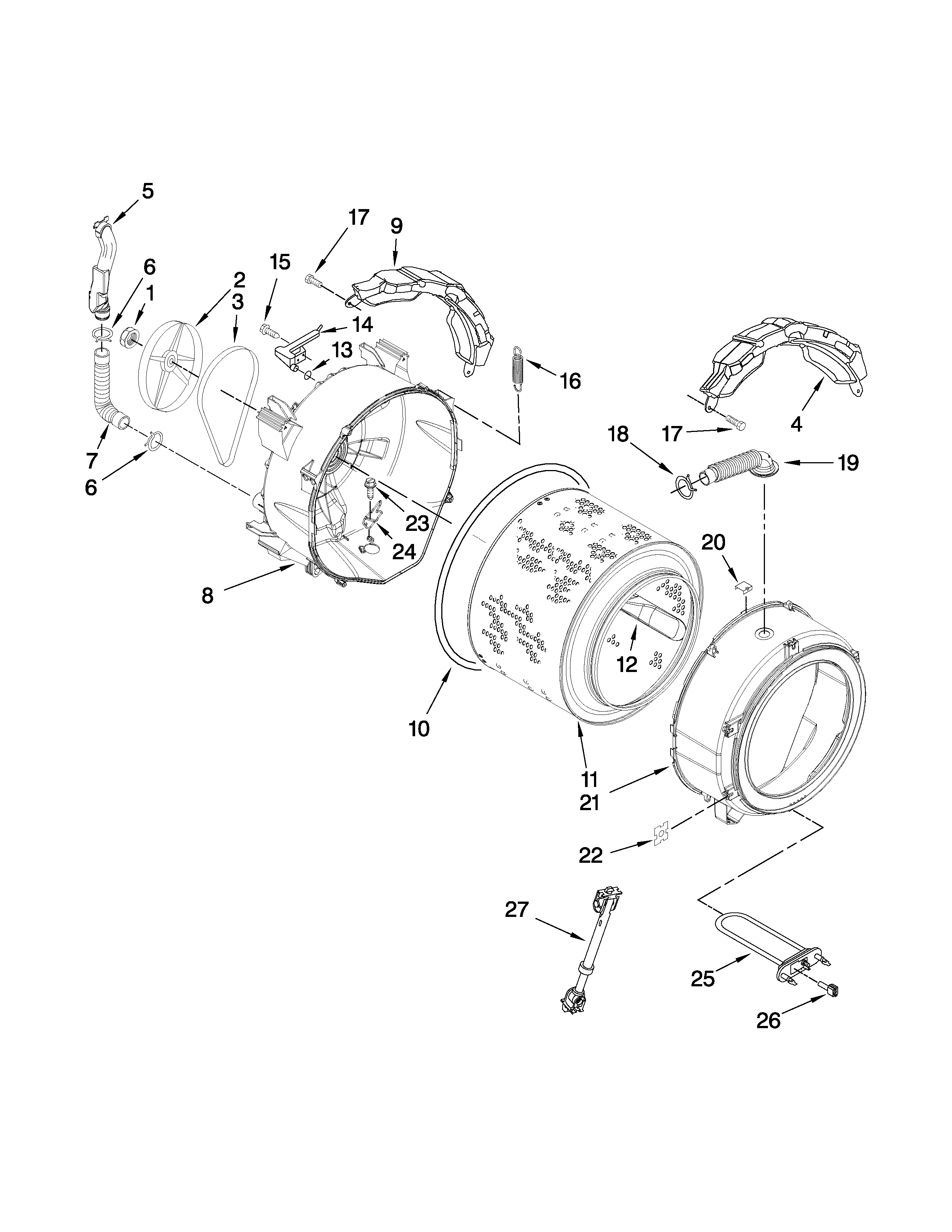 Tub and basket parts