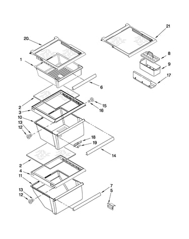 Refrigerator shelf parts