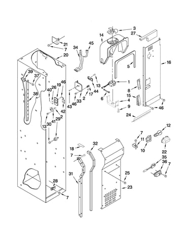 Freezer liner and air flow parts