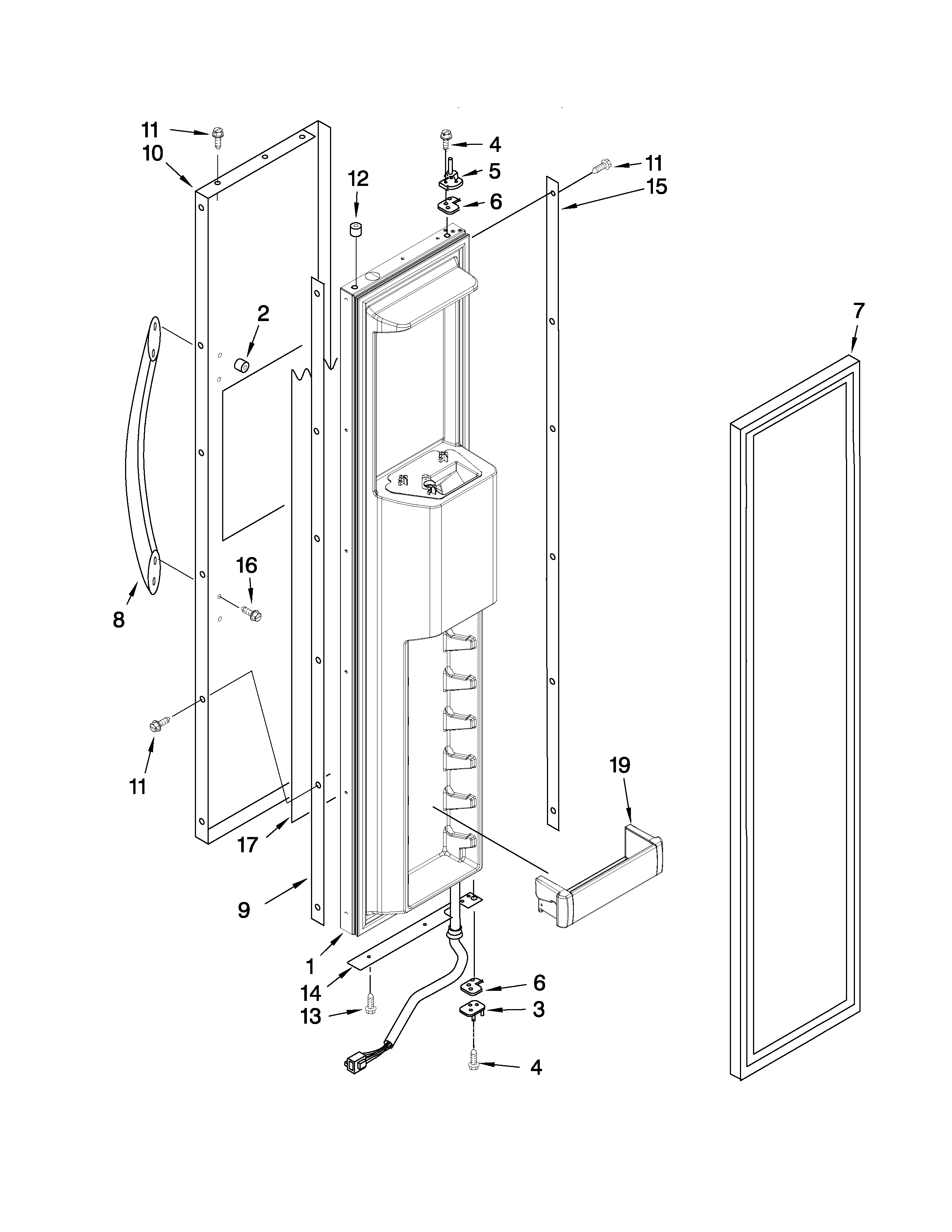 Freezer door parts