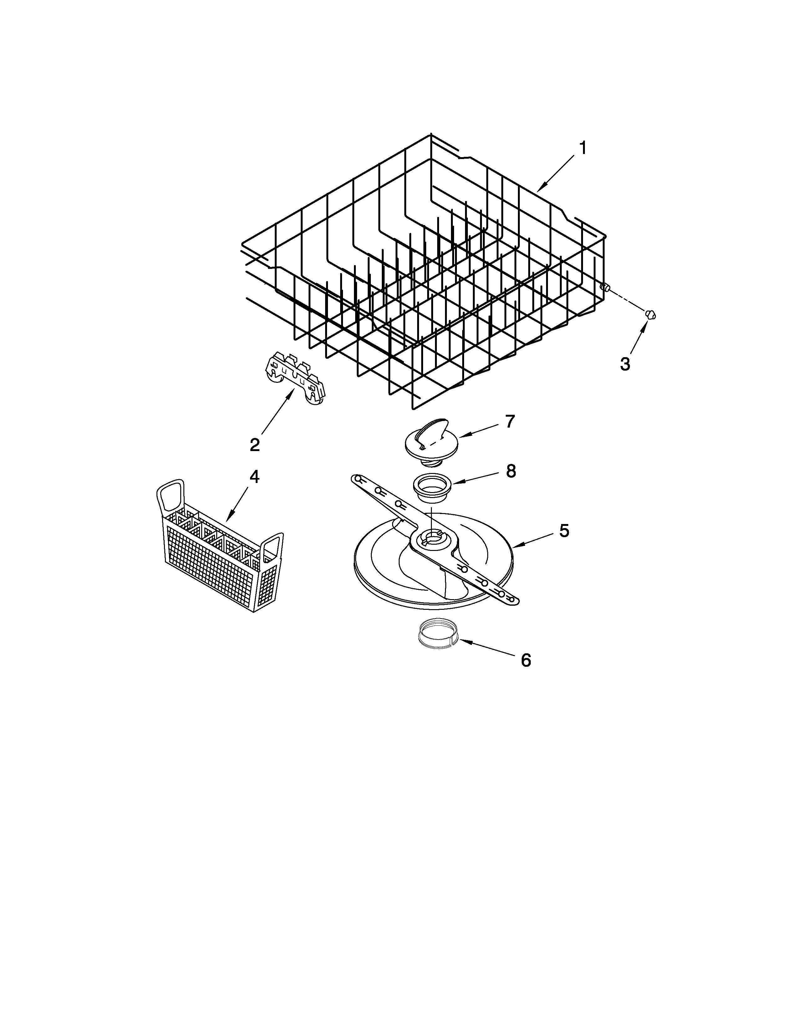 Lower dishrack parts