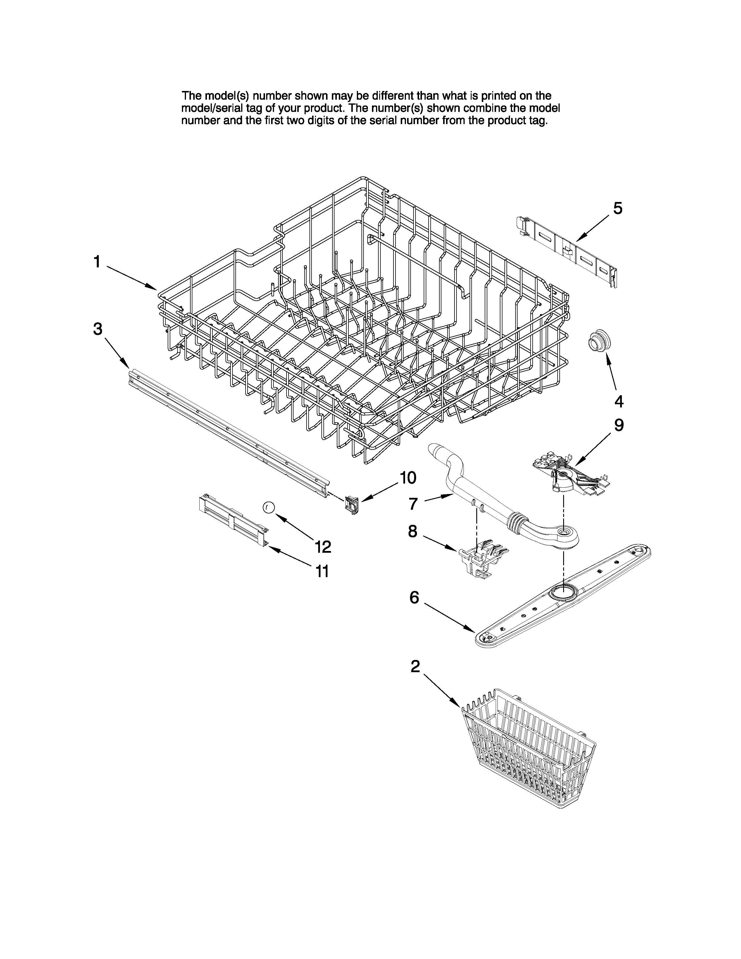 Upper rack parts