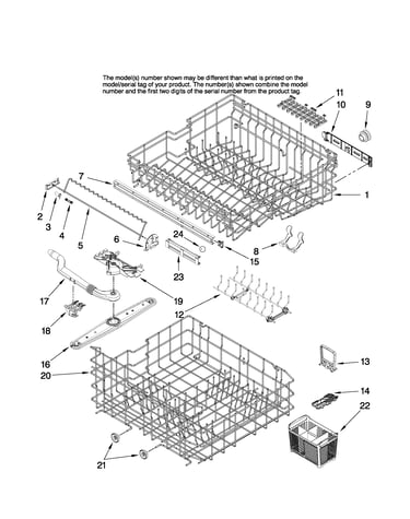 Upper and lower rack parts