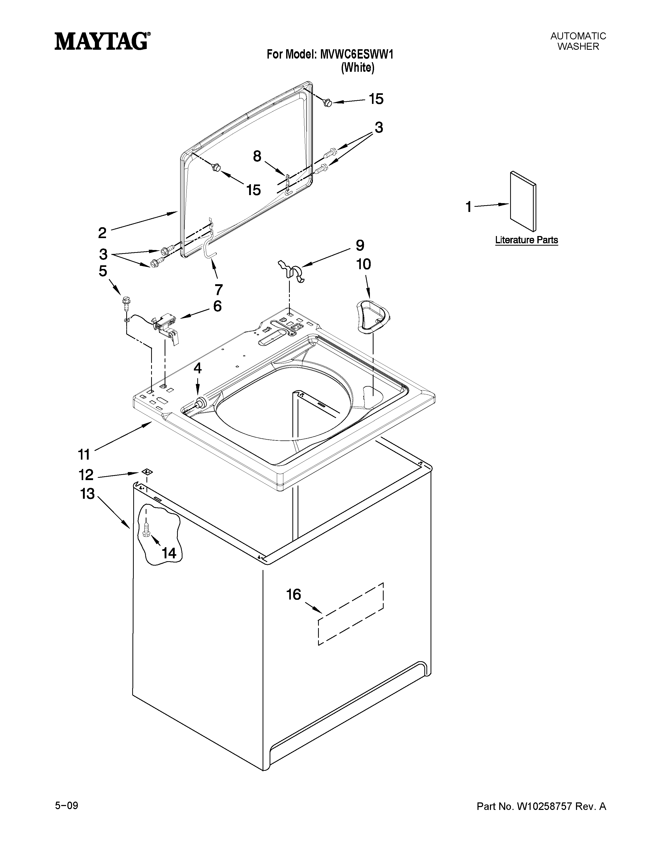 TOP AND CABINET PARTS