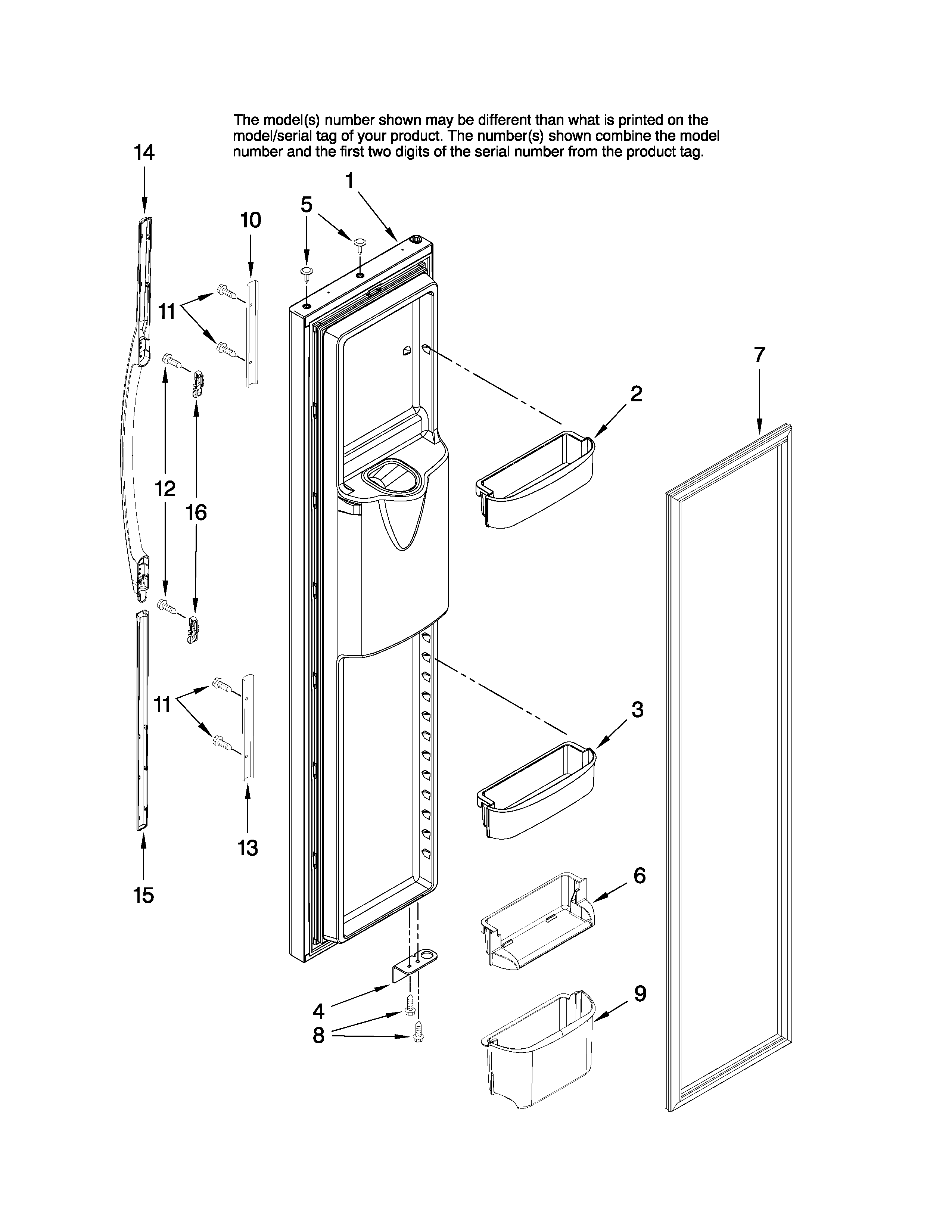 Freezer door parts